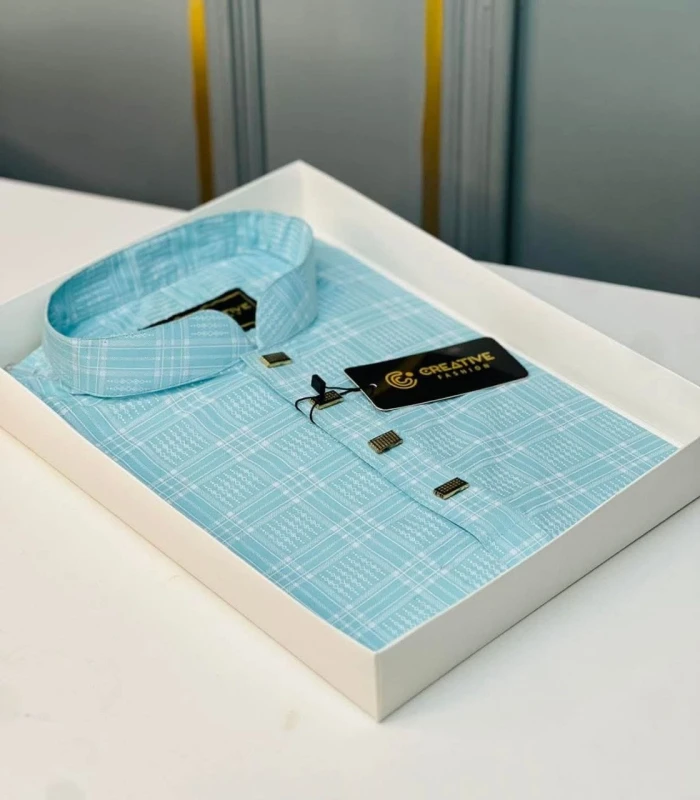 Digital Print Panjabi (Sky Blue)